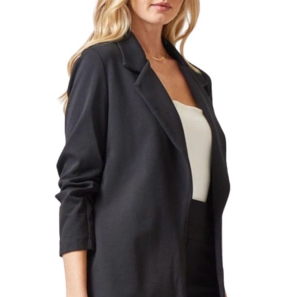 NWT - Elegant Jersey Knit Black Women's Blazer - Picture 3 of 5
